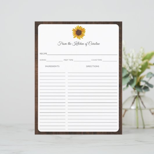 Zonnebloemen Rustige houten kaart Multomap Invoege (Staand voorkant)