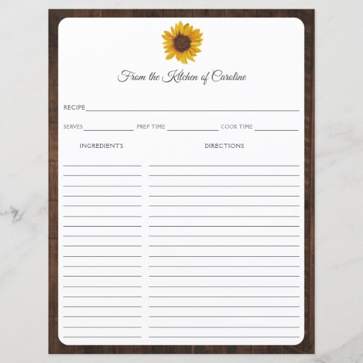 Zonnebloemen Rustige houten kaart Multomap Invoege (Voorkant)