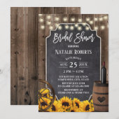 Zonnebloemen Rustige wijn Barrel Vrijgezellenfeest Kaart (Voorkant / Achterkant)