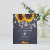 Zonnebloemen rustige, zoete zestien uitnodiging (Staand voorkant)