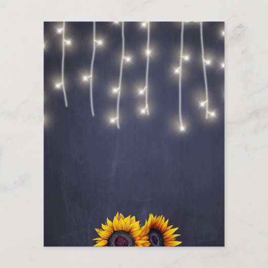 Zonnebloemen rustige, zoete zestien uitnodiging (Achterkant)