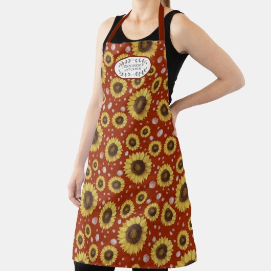 Zonnebloemen Rustisch Boerderij House Kitchen Schort (Insitu)
