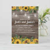 Zonnebloemen Rustisch Hood String Licht Housewarmi Kaart (Staand voorkant)