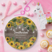 Zonnebloemen Rustisch Hood String Licht Housewarmi Papieren Bordje (Feest)