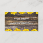 Zonnebloemen | Rustisch hout en wijnstokken Visitekaartje (Achterkant)