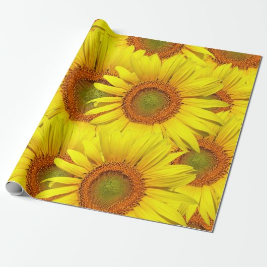 Zonnebloemen Rustisch Land Floral Summer Yellow Cadeaupapier (Uitgerold)