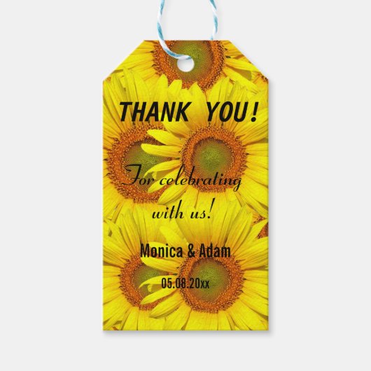 Zonnebloemen Rustisch Land Floral Summer Yellow Gi Cadeaulabel (Voorkant)