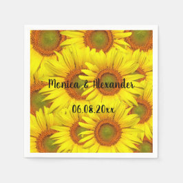 Zonnebloemen Rustisch Land Floral Summer Yellow Na Servet