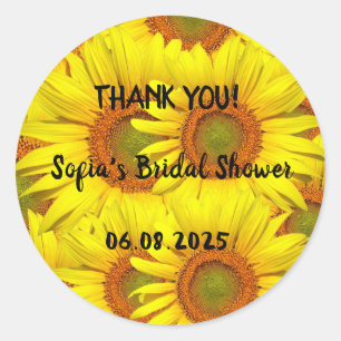 Zonnebloemen Rustisch Land Floral Summer Yellow Ronde Sticker