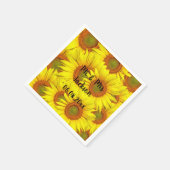 Zonnebloemen Rustisch Land Floral Summer Yellow Servet (Hoek)