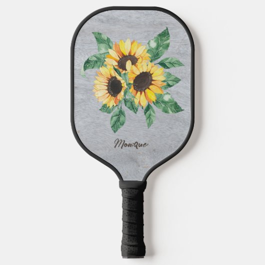 Zonnebloemen - Rustisch Monogram Pickleball Paddle (Voorkant)