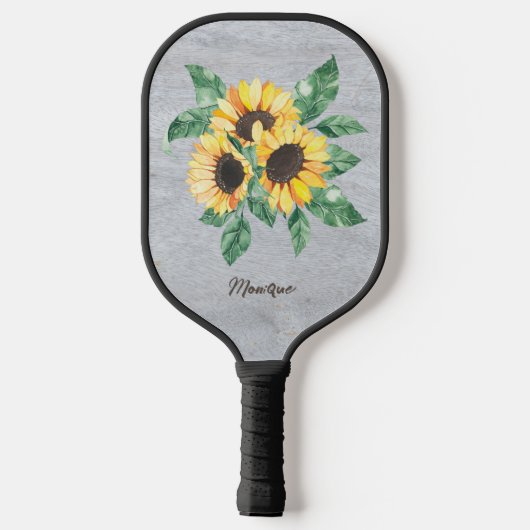 Zonnebloemen - Rustisch Monogram Pickleball Paddle (Achterkant)