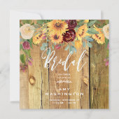Zonnebloemen Rustisch Vrijgezellenfeest van hout Kaart (Voorkant)