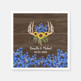 Zonnebloemen Rustische Floral Antlers Weddenschap Servet