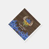 Zonnebloemen Rustische Floral Antlers Weddenschap Servet (Hoek)