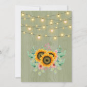 Zonnebloemen Sage Wood Lichten Bridesmaids Luncheo Kaart (Achterkant)