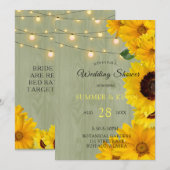 Zonnebloemen Sage Wood Lights Weddenschap Shower Kaart (Voorkant / Achterkant)
