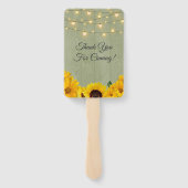 Zonnebloemen Sage Wood Weddenschap Bedankt Handwaaier (Achterkant)