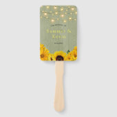 Zonnebloemen Sage Wood Weddenschap Bedankt Handwaaier (Voorkant)