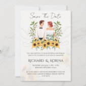 Zonnebloemen Save the Date Kaart (Voorkant)