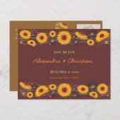 Zonnebloemen Save the Date Wedding Aankondiging 2 (Voorkant / Achterkant)