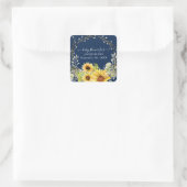 Zonnebloemen, schaars, geel Baby shower Vierkante Sticker (Tas)