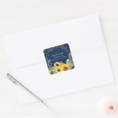 Zonnebloemen, schaars, geel Baby shower Vierkante Sticker (Envelop)