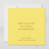 Zonnebloemen Schattige Bunny Eggs Happy Easter Yel Feestdagenkaart (Achterkant)