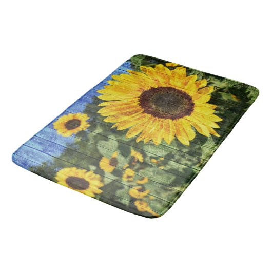 Zonnebloemen Schilderd hek Badmat (Gekanteld)