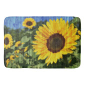 Zonnebloemen Schilderd hek Badmat (Voorkant)