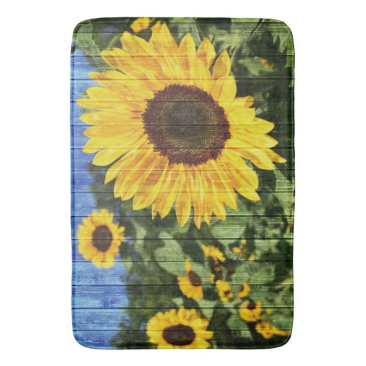 Zonnebloemen Schilderd hek Badmat (Voorkant Verticaal)