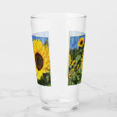 Zonnebloemen Schilderd hek Glas (Links)
