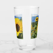 Zonnebloemen Schilderd hek Glas (Rechts)