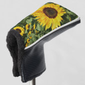 Zonnebloemen Schilderd hek Golfheadcover (3/4 voorkant)