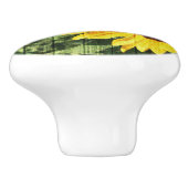 Zonnebloemen Schilderd hek Keramische Knop (Zijkant)