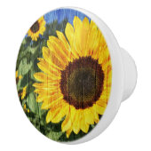 Zonnebloemen Schilderd hek Keramische Knop (Rechts)