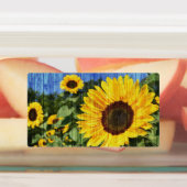 Zonnebloemen Schilderd hek Labels (Aangebracht)