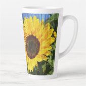 Zonnebloemen Schilderd hek Latte Mok (Rechts)