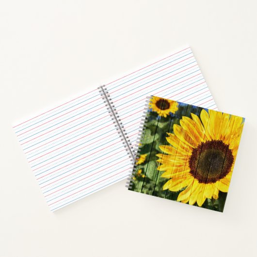 Zonnebloemen Schilderd hek Notitieboek (Binnen)