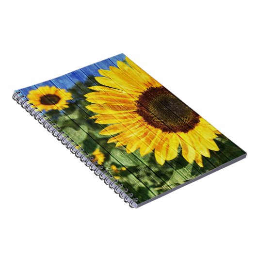 Zonnebloemen Schilderd hek Notitieboek (Rechterzijde)