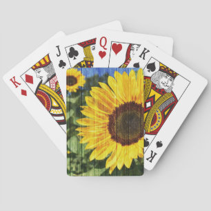 Zonnebloemen Schilderd hek Pokerkaarten