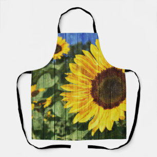 Zonnebloemen Schilderd hek Schort