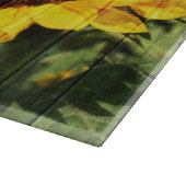 Zonnebloemen Schilderd hek Snijplank (Hoek)