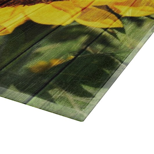 Zonnebloemen Schilderd hek Snijplank (Hoek)