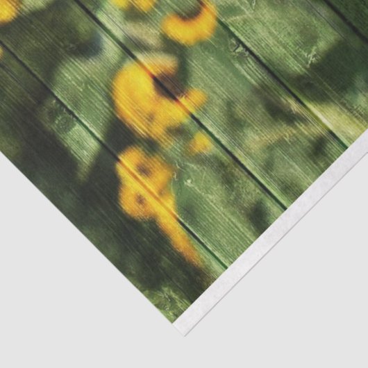 Zonnebloemen Schilderd hek Tissuepapier (Detail)