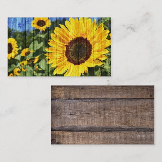 Zonnebloemen Schilderd hek Visitekaartje (Voorkant / Achterkant)