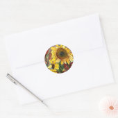 Zonnebloemen schilderen kunst geschenken ronde sticker (Envelop)
