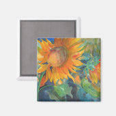 Zonnebloemen schilderij magneet (Voorkant / Achterkant)