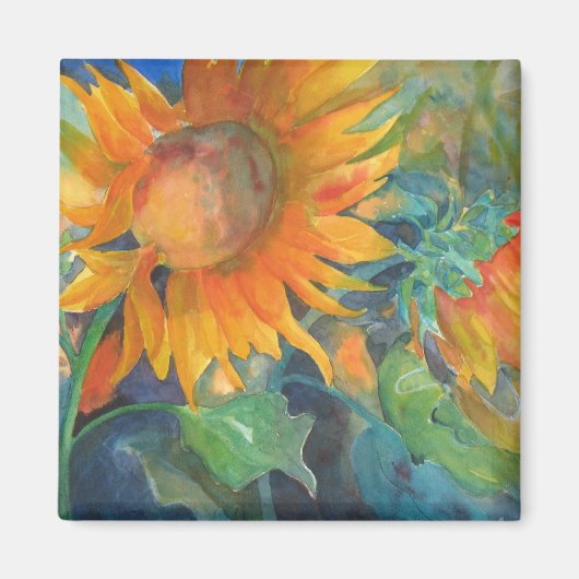Zonnebloemen schilderij magneet (Voorkant)