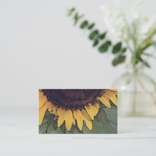 Zonnebloemen, Schilderij, Plant, Reiki, Visitekaar Visitekaartje (Staand voorkant)